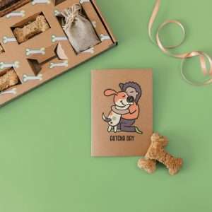 eeting card with the phrase ‘Happy Gotcha Day' and a dog illustration.